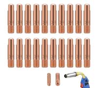 20 Pièces Pointe de Contact MIG M6 0,8mm, MB15AK Buse de Gaz Contact de Torche de Soudure, Consommables Soudage Adaptés AK15/MB-15 avec Embout Guide-fil pour Pistolet Soudure Soudeurs Professionnels