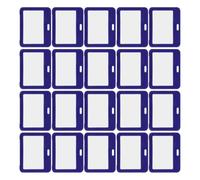 20 Pièces Porte-badges Horizontal en Plastique Rigide Bleu, Fenêtre | Accès Rapide, Format, Coque Dure, Poche Compacte, pour Cartes de Travail et Visite