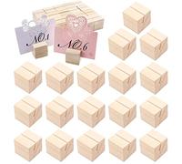 20 Pièces Porte Carte Bois PorteMenu,Chevalet de Table, Pour Numéro De Table, Carte De Visite, Décoration De Fête, Photos, Mémo, Signe De Table d'Anniversaire