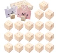 20 Pièces Porte Carte Bois Portemenu,Chevalet De Table,Pour Numéro De Table,Carte De Visite,Décoration De Fête,Photos,Mémo,Signe De Table D'anniversaire