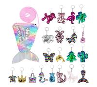 20 pièces porte-clés à paillettes, 1 porte-monnaie en queue de poisson, cadeaux de fête pour filles, cadeaux de fête écologiques pour enfants, cadeaux de fête pour adultes, cadeaux de fête pour enfant