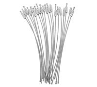 20 Pièces Porte-clés en Câble Inox Mousqueton, Anneau Argenté | Acier Inoxydable, Conception Robuste et Connectable, Usage Camping, Attache Légère pour Étiquettes et Bagages
