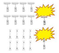 20 Pièces Porte Étiquette de Prix Clips Rotatifs de Étiquette à double clip Signe Clips Affichage de Magasin pour les détaillants, les supermarchés et les fruiteries 2 types