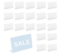 20 Pièces Porte Étiquettes de Prix en Acrylique, Support d'affichage de Prix Transparent Supports d'Étiquettes, Affichage du Signe Porte-cartes pour Boulangeries Épiceries Bureau (8 x 5 cm)