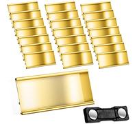 20 Pièces Porte-Noms en Aluminium avec Aimants Badges Nominatifs Magnétiques Anodisés Porte-Noms Aimantés avec Fente Papier Étiquette Badge de Nom Transparent, 72 x 32 mm, Or
