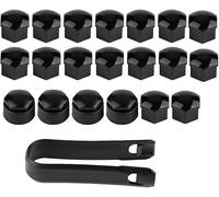 20 Pièces pour V-olvo S40 S60 S80 XC60 XC90,Capuchons D'éCrou de Roue Hexagonal éCrous Extérieure Protection Accessories,Couvercles de Boulon Ecrou avec Outils de Suppression,A-Black-21mm