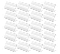 20 Pièces Présentoir de Prix en Acrylique pour Étiquettes, Cartes | Affichage Clair, Changement Rapide des Étiquettes, Usage Bureau, Accueil et Extérieur, Format Compact