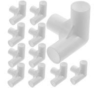 20 Pièces Raccord en T 3 Voies pour Tente, Plastique Blanc | Connecteur pour Auvent et Canopée, Compact, Surface Lisse, Installation Simple, Pièce Détachée
