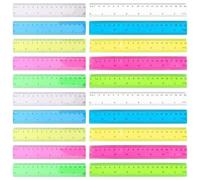 20 Pièces Règles Transparentes Colorées, Règles Pour Enfants, Mini Règles, Règles De Lecture, Règles De Dessin Pour Étudiants Avec Règles En Plastique En Centimètres Et En Pouces
