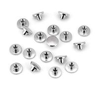 20 pièces réparation vis post attache ronde tête plate Chicago vis boutons métal clou Rivet goujons avec vis fendues pour relier bricolage cuir artisanat(6.5mm)