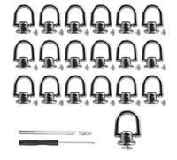 20 Pièces Rivet avec Anneau pour Sac, 15mm D Ring Stud Screw Head avec Vis, Noire Pull Ring Rivets, D Ring Metal Rivets, Rivets à Anneaux Pivotants, pour DIY Étui de Téléphone Portable,Sac à Main