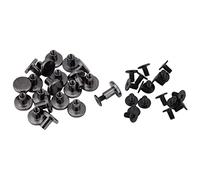 20 pièces Rivets à tête plate en cuivre Rivets de sangle de ceinture à tête plate en laiton + vis noire 5mm 8mm accessoires d'artisanat en cuir(8mm)