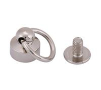 20 pièces rivets éléments de fixation, sucette forme Pull bague rivets rivets pointes avec vis pour DIY en cuir Sac Ceinture artisanale réparation remplacement Kit décoration 8 mm argent