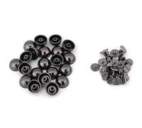 20 pièces Rivets goujons, vis champignon Rivets boutons champignon dôme Rivets clou Rivets bouton goujon Rivets en métal pour cuir (No. 6 gun color 12mm mushroom + screws)