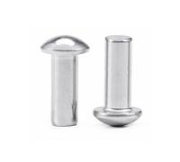 20 Pièces Rivets Massifs en Acier Inoxydable, Rivets Marteau à Tête Ronde M6, Rivets Fixes Demi Ronds pour Métal, Bois, Plastique, Meubles(M6X45mm)