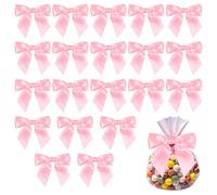 20 Pièces Rose Nœuds pour Bricolage 11,5 cm Nœuds Torsadés Pré-Noués pour Baby Shower Nœuds en Ruban pour Emballer des Sacs Cadeaux Anniversaire Nœud Rose pour Sapin de Noël