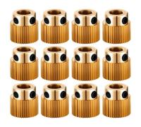 20 Pièces Roue D’extrusion, Engrenage D’entraînement en Laiton | Pièce de Rechange pour Extrudeuse, Montage sur Axe Moteur, Réparation D’imprimante, Finition Or