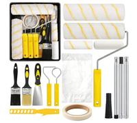 20 Pièces Rouleau Kit, Set De Rouleaux De Peinture, Kit Peinture Mur, Rouleaux Et Plateaux De Peinture, Set De Rouleaux De Peinture Avec Rallonge Pour Peindre Et Rénover Les Murs