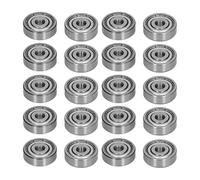 20 pièces roulement à billes à gorge profonde double scellé, roulement à billes en acier pour équipements d'ingénierie, roulement à grande vitesse à faible friction avec couvercle (3600-0416-0004)