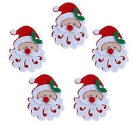 20 Pièces/sac Joyeux Noël Ornement Tissu Patch Bricolage Père Noël Wapiti Flocon de Neige, Beau et Charmant, Couleurs Vives, Facile à Coller, Matériau de Haute (Tête de Père Noël