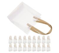 20 Pièces Sachet Présent Transparent à Poignées PVC 15x13x7 CM | Réutilisable, Portable, Protection Robuste, pour Shower et Fêtes D’anniversaire, Lot Pratique