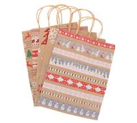 20 Pièces Sachets de Bonbons de Noël en Papier Kraft | Pochette Présent Khaki, Motifs Festifs, Format Portable, pour Fête D’garçon et Filles et Noël Couleur Aléatoire