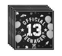 20 Pièces Serviettes Anniversaire 13 Ans,Serviettes Joyeux Anniversaire,Serviette de Table Papier Décoration anniversaire 13 Ans,Serviettes Cocktail en Papier 13,pour Garçon Fille Décoration de Table