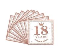 20 Pièces Serviettes Anniversaire pour 18 Ans, Roses Or Serviettes Joyeux Anniversaire 18 Ans, Decor Fête d'anniversaire pour Garçon Fille Décoration de Table Serviette Vaisselle Jetable