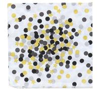 20 Pièces Serviettes en Papier Imprimées Noir Étoiles et Pois | Format Fête, Papier Absorbant, Design Chic à Motifs Délicats, Usage Réception Mariage et Noël