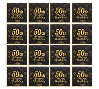 20 Pièces Serviettes en Papier Noires pour Cinquantième