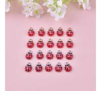 20 pièces/set Couleur Mélangée 3D Coccinelle Métallique Pendentif À Bijoux DIY Taille UniqueAlliage de zinc