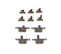 20 pièces SK12D07VG SS12F15 interrupteur à bascule 3 broches PCB 1P2T Micro poignée coulissante 2/3/4/5/6/7mm(SS12F15,Handle Length 6mm)