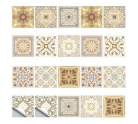 20 Pièces Stickers Carrelage Salle De Bain 15x15 Autocollant De Carreaux Adhésif Feuille De Carreaux De Cuisine En Mosaïque Étanche Papier Peint De Carrelage Stickers De Style Marocain De Escalier