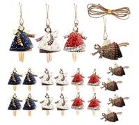 20 Pièces Suspension Ange de Noel pour Sapin, Pendentif Sapin de Noël en Bois Fête de Noël d'ange Décorations pour à la Fête de Famille, Anniversaire