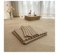 20 Pièces Tapis De Four-Season Cushion en Mousse avec Bordure Interlocking Floor Tiles Cotton and Linen Patchwork Mat Tapis d'exercice Warm in Winter Cool in Summer(Light Brown,10 pcs)