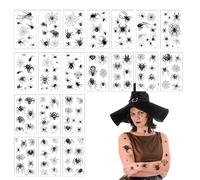 20 Pièces Tatouage Halloween Tatuaggi Temporanei per Halloweentatouages D'araignées Effrayantes Tatouages Visage Halloween Tatouage Temporaire Halloween Araignée Tatouage D'araignée