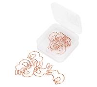 20 Pièces Trombone en Forme de Lapin, Rose Gold, Accessoire Bureau, Forme Animale Spéciale - Léger et Durable, Anti - Rouille, Parfait pour Documents et Marque - Pages