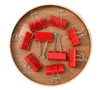 20 pièces trombones rouges petits Clips de papeterie reliure en métal bureau for organiser le billet facture reçu Photo pour le bureau, les notes(15mm red)