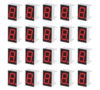 20 Pièces Tube Numérique LED Rouge 0,5 Pouce 1 Bit 7 Segments | Anode Commune, 10 Broches, Plastique Alliage, Courant 20 Ma, Tension 1,8 V, Noir
