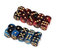 20 pièces uniques en acrylique double couleur dés ronds angle jeu de rôle 6 côtés jeu de société lisse six côtés ensemble coin rond