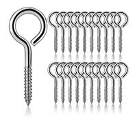 20 Pièces Vis à œillets M5 x 65 Crochets à Vis en Acier Inoxydable 304 Piton à Visser Crochet a Visser Piton à Vis Crochets Métalliques Autotaraudants pour Bricolage, Travaux Manuels, Cadres en Bois
