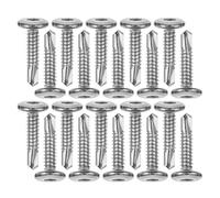 20 Pièces Vis Autoperceuse, Tête Ronde Plate Hexagonale | Usage Extérieur, Finition Lisse Joint, Installation Facile, Couleur Argenté, pour Montage de Clôture