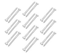 20 Pièces Vis Autoperceuses à Tête Hexagonale, Longue | Filetage Partiel, Pointe Guidée, Finition Argentée, pour Charpente, Terrasses, Poteaux et Charnières