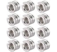 20 Pièces Vis de Support de Microphone 1/4 à 3/8 | Acier Chromé Argenté, Filetage Professionnel, Résiste à Rouille, pour Trépied, Rotule, Montage