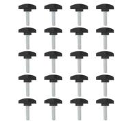 20 Pièces Vis Moletée en T M8 X 25mm en Acier au Carbone Noir