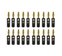 20 pièces vis plaquée or 4mm fiche banane haut-parleur câble connecteur adaptateur noir rouge(20Pcs Black)