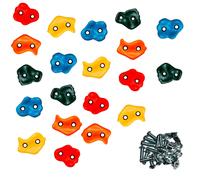 20 pierres à grimper d'escalade pour structures de jeux - fixations inclues multi-couleurs TU