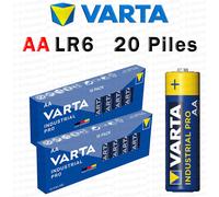 20 Piles LR03 AAA - LR6 AA - 6LR61 - LR14 C - LR20 D - VARTA Pïle Industrial Pro