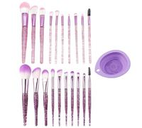 20 Pinceaux De Maquillage, 1 Plateau De Nettoyage Pliable Pour Pinceaux De Maquillage, Pinceau De Maquillage Avec Manche En Cristal Pailleté, Ensemble De Pinceaux Anti-Cernes.