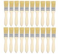 20 Pinceaux,Pinceau de Peinture ，Pinceaux Plats avec Manche,Pinceau Angulaire avec Manche en Bois，pour peintures, Vernis, Teintures, Colles et Plâtre(17,5 x 2,54 cm, Jaune)